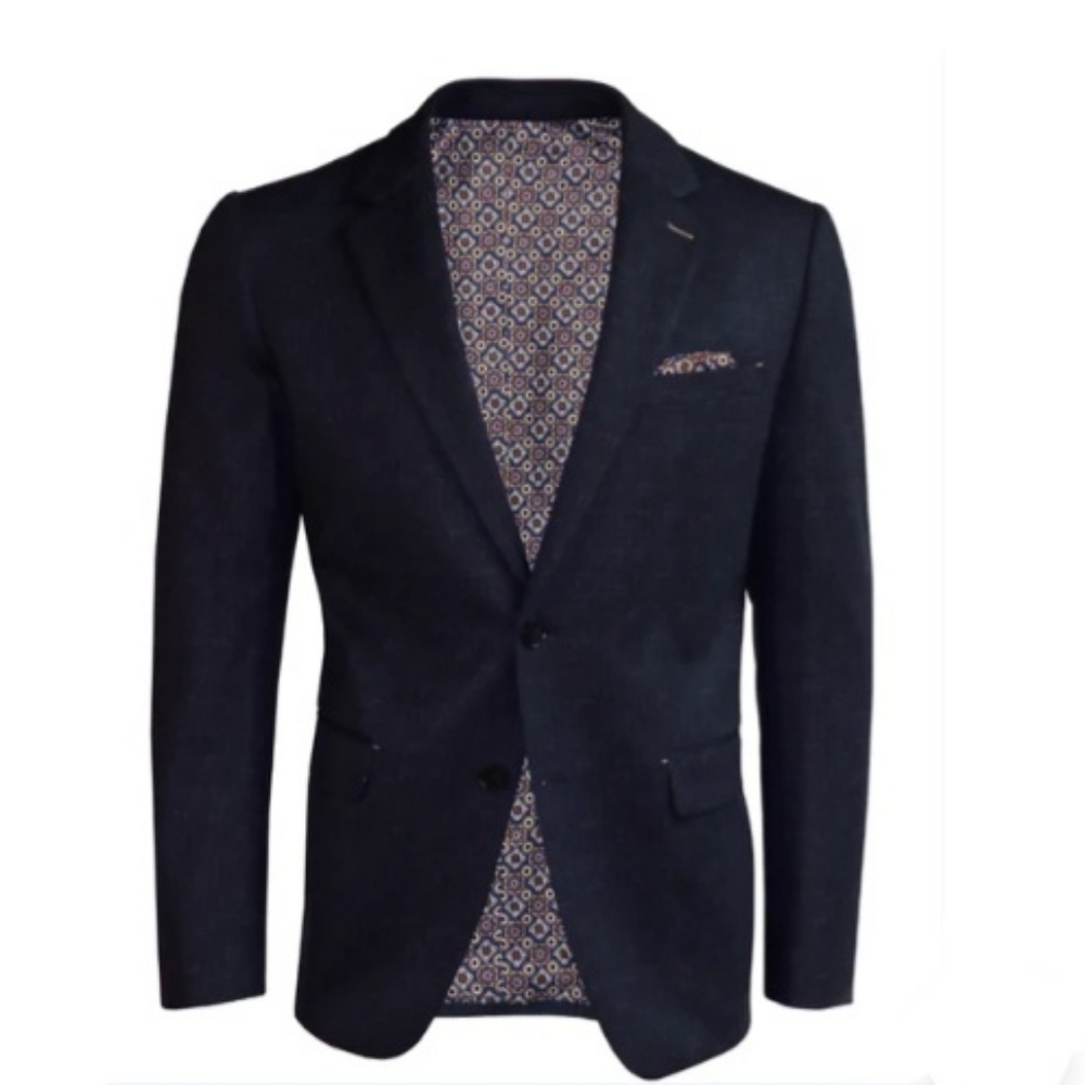 Marco Men's Semi-Fit Gray Sport Jacket Blazer Check J191 Onix/Navy 38S